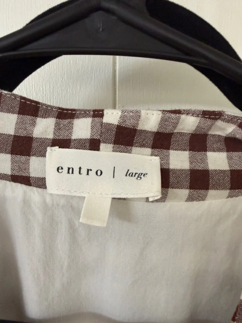 entro Brown and White Gingham Maxi Dress with Front Zip - Picture 5 of 5